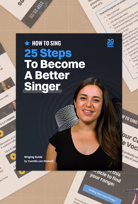 Get Our Free 25 Steps To Become A Better Singer PDF Guide